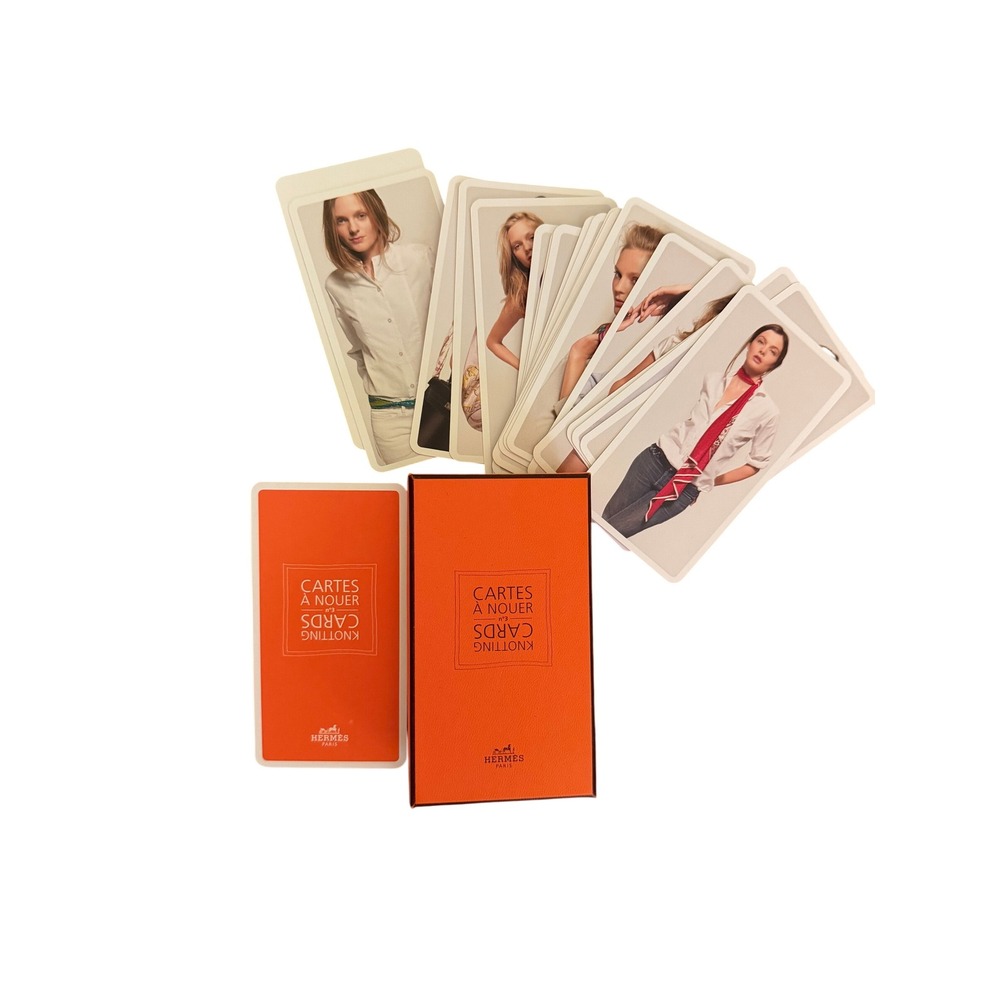 Hermes Cartes A Nouer Knotting Cards Deck No 3 Scarf Styling Guide Orange Box